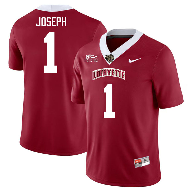 Lafayette Leopards #1 Jaylon Joseph College Football Jerseys,Uniforms-Red